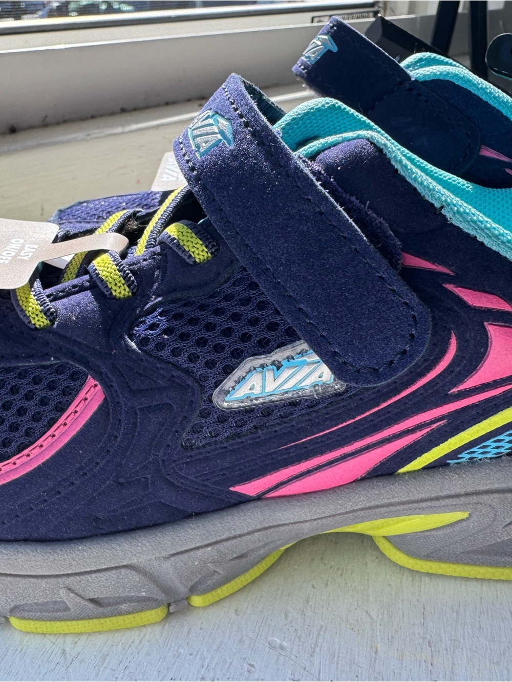 Avia Kids Navy, Pink and Teal Hook-and-Loop Sneakers